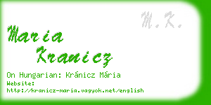 maria kranicz business card