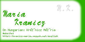 maria kranicz business card